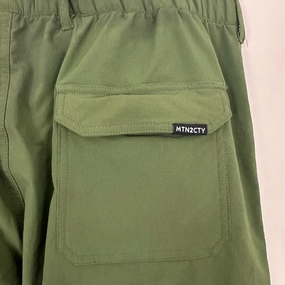 Coalatree Trailhead Adventure Pants Regular Green Ripstop Drawstring Mens L
